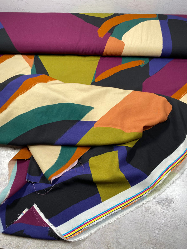 Atelier Jupe | Viskose | Abstrakt Herbst | bunt || 100 % FSC zert. Viskose