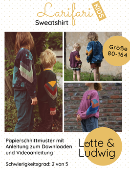 Vorbestellung | Papierschnittmuster | Larifari | Pullover | Kinder 80 - 164