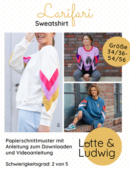 Vorbestellung | Papierschnittmuster | Larifari | Pullover | Frauen 34 - 56