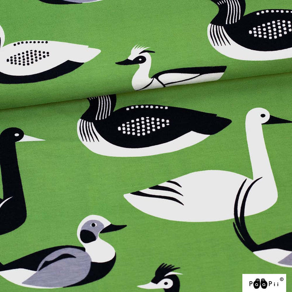 Organic Jersey | Waterbirds | forest || 95% organic cotton 5% elastane