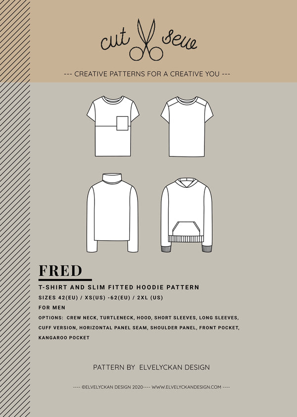 paper pattern | Fred | shirt, sweater | Men 42 (XS) - 60 (2XL)