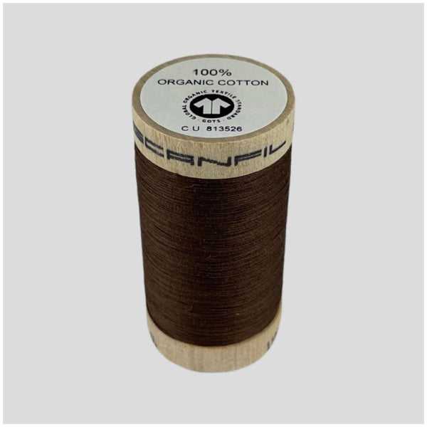 Organic Sewing Thread | dark brown 4829 | 100 meters || 100% organic cotton