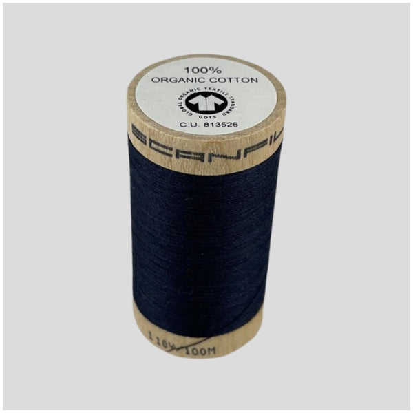 Organic Sewing Thread | black-blue 4818 | 100 meters || 100% organic cotton